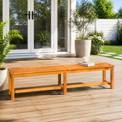 Garden Bench Outdoor Seating 180cm Brown Solid Wood Acacia Patio Furniture