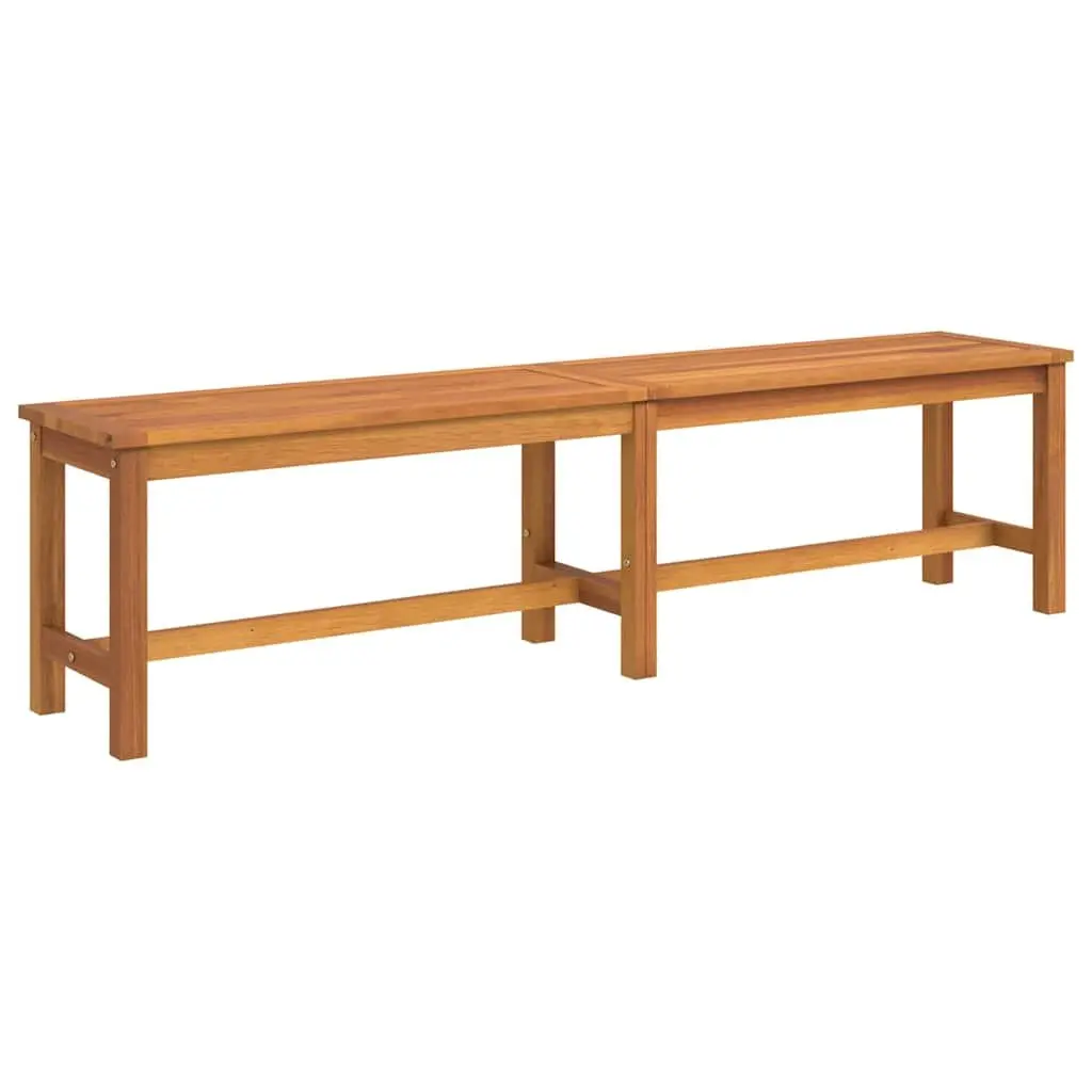Acacia Wood Garden Bench 180cm Indoor Outdoor Seating Brown Sturdy Frame