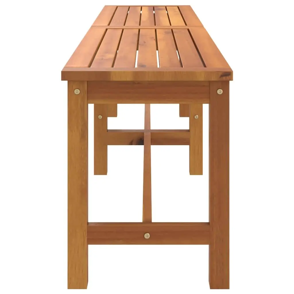 Acacia Wood Garden Bench 180cm Indoor Outdoor Seating Brown Sturdy Frame
