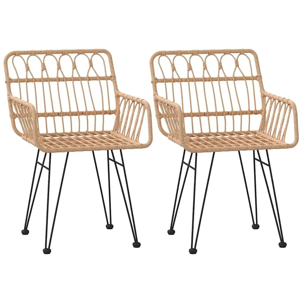 Outdoor Garden Chairs Patio Seating 2 Piece Brown