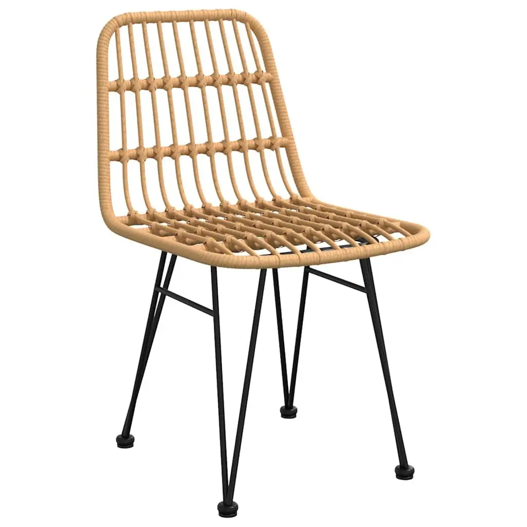 2-Piece Brown Rattan Garden Chairs