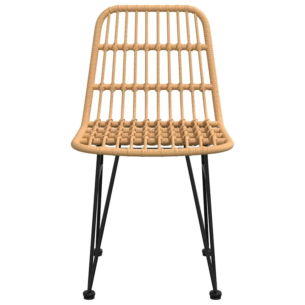 2-Piece Brown Rattan Garden Chairs