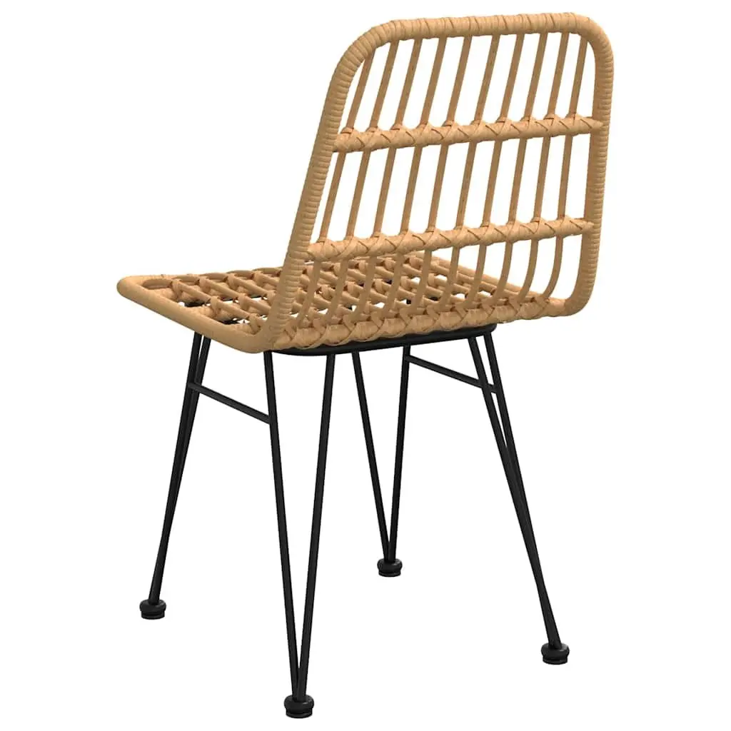 2-Piece Brown Rattan Garden Chairs