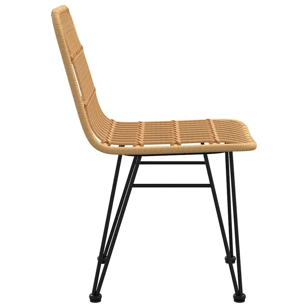 2-Piece Brown Rattan Garden Chairs