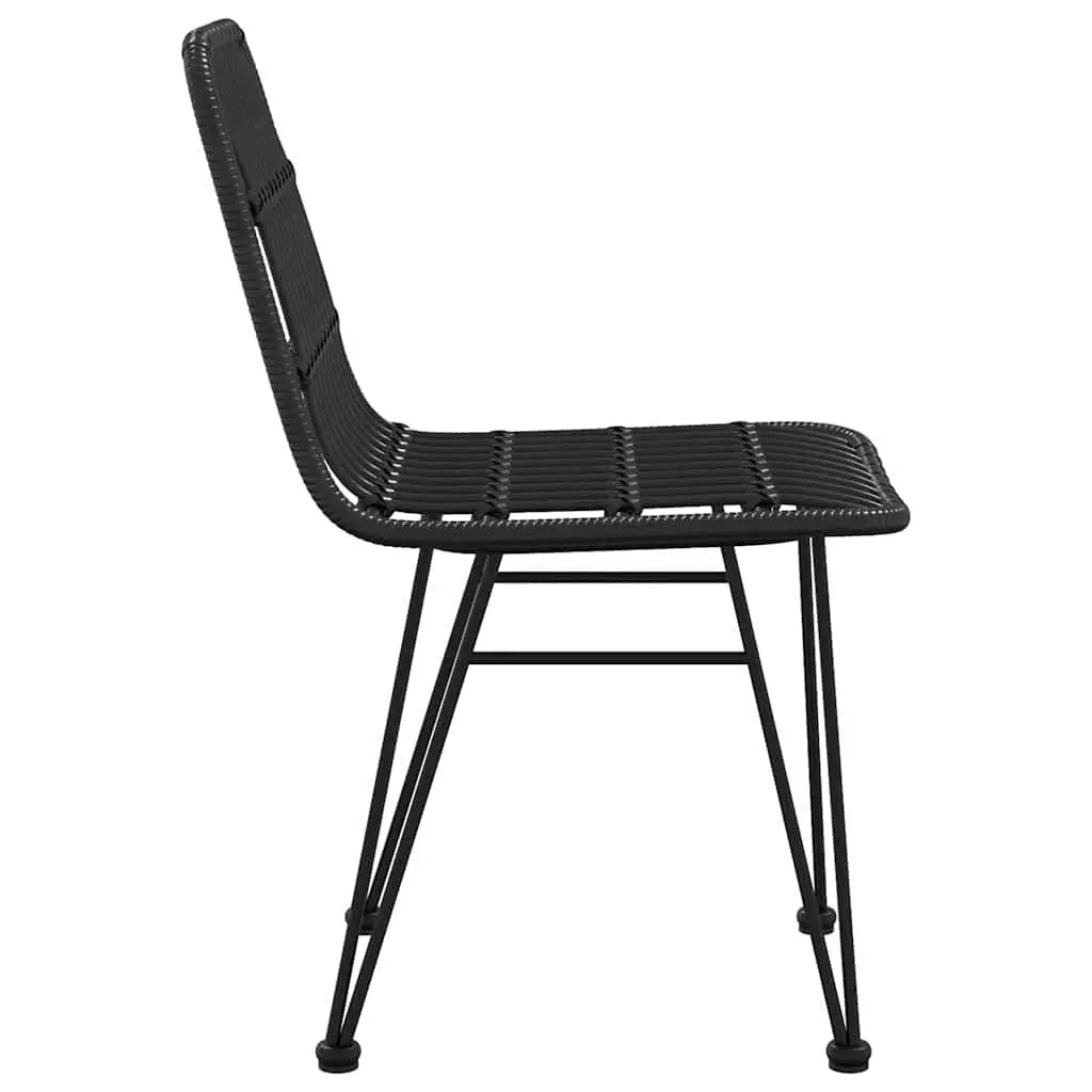 Black Patio Dining Chairs Set of 2