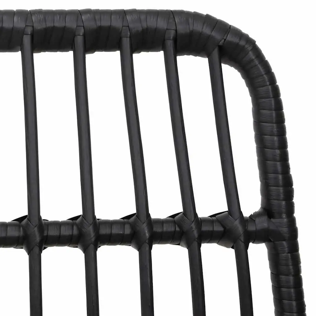 Black Patio Dining Chairs Set of 2