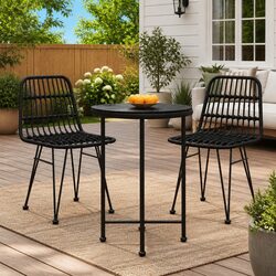 Specifications for Black Round Dining Table Ø55cm: Glass & Steel