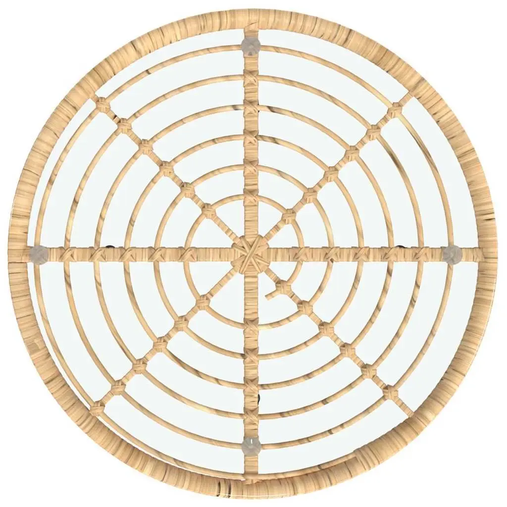80cm Round Tempered Glass Dining Table with Steel Frame