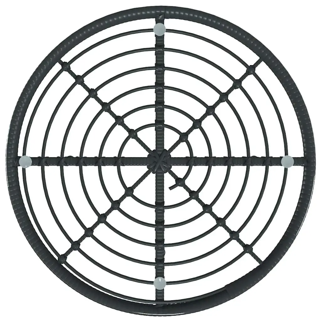 Outdoor Dining Table Round Black 80 cm Tempered Glass Patio Garden Furniture