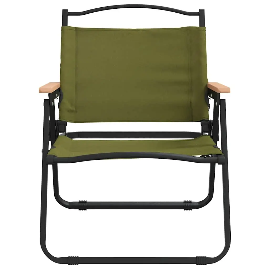 Camping Chairs for Outdoor Use 2 Piece Portable Folding Seating Green