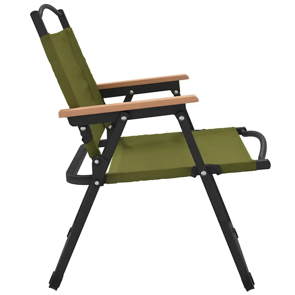 Camping Chairs for Outdoor Use 2 Piece Portable Folding Seating Green