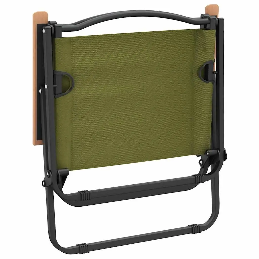 Camping Chairs for Outdoor Use 2 Piece Portable Folding Seating Green