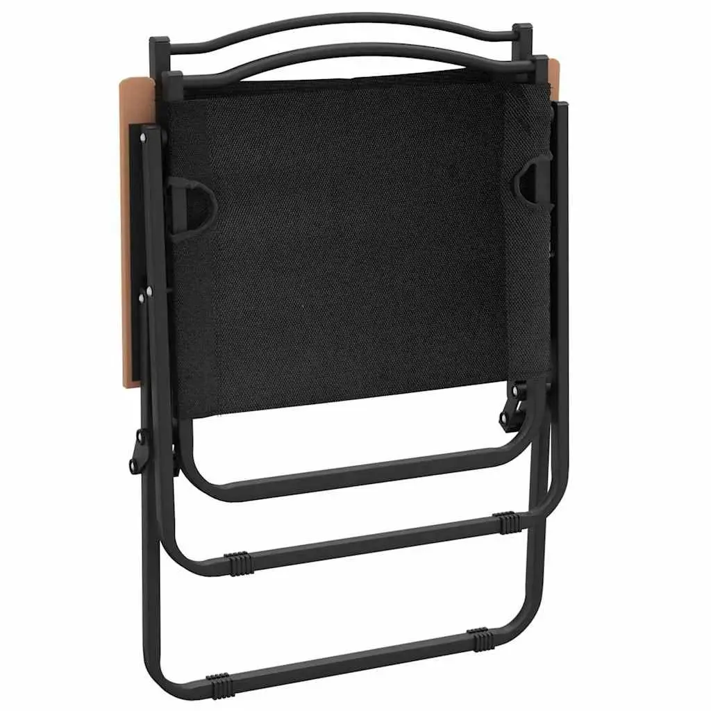 Folding Camping Chairs for Outdoor Use Black 2 Piece