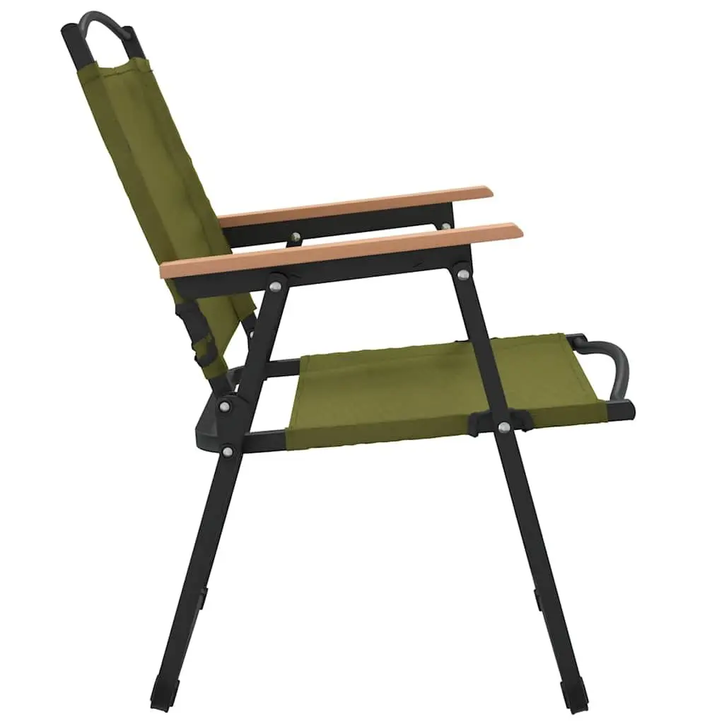 Folding Camping Chair for Outdoor Use Green 2 Piece