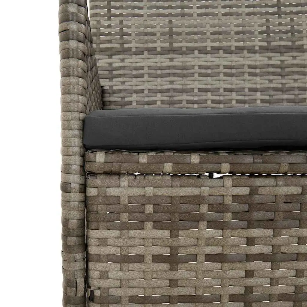 Garden Lounge Set 4 Piece Outdoor Furniture Grey Poly Rattan with Cushions