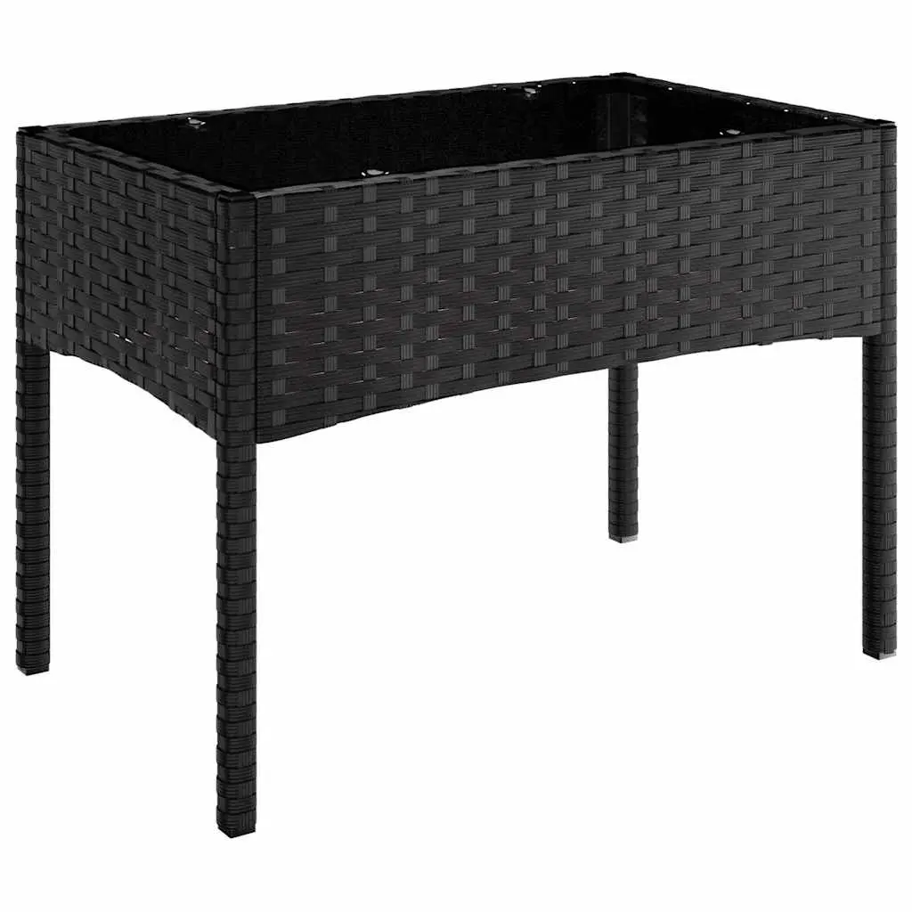 4 Piece Garden Lounge Set Outdoor Furniture Black Poly Rattan