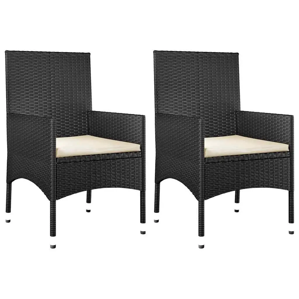 4 Piece Garden Lounge Set Outdoor Furniture Black Poly Rattan