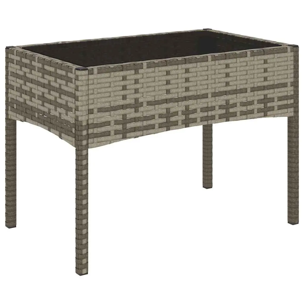 Garden Lounge Set Outdoor Furniture 4 Piece Grey Poly Rattan with Cushions