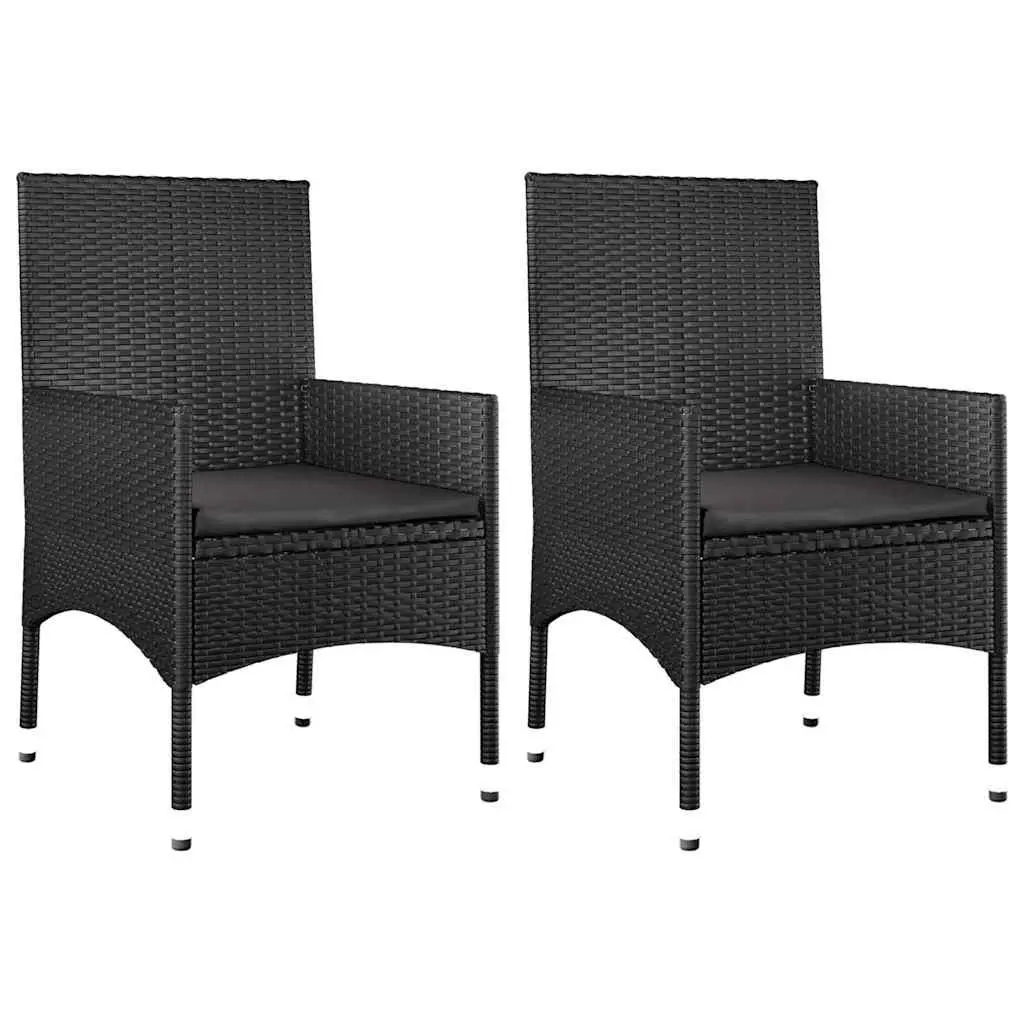4 Piece Outdoor Garden Lounge Set for Patio Black Poly Rattan