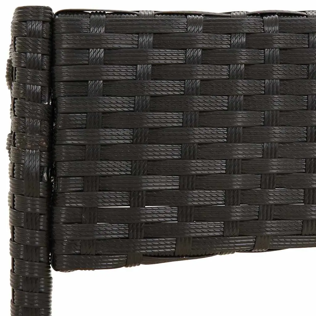 4 Piece Outdoor Garden Lounge Set for Patio Black Poly Rattan