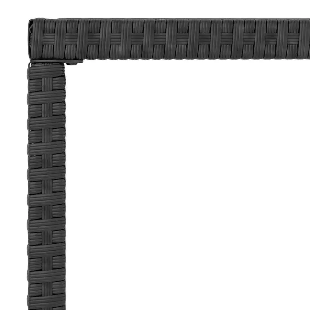 Garden Lounge Set Outdoor Furniture Black Poly Rattan with Cushions 4 Piece