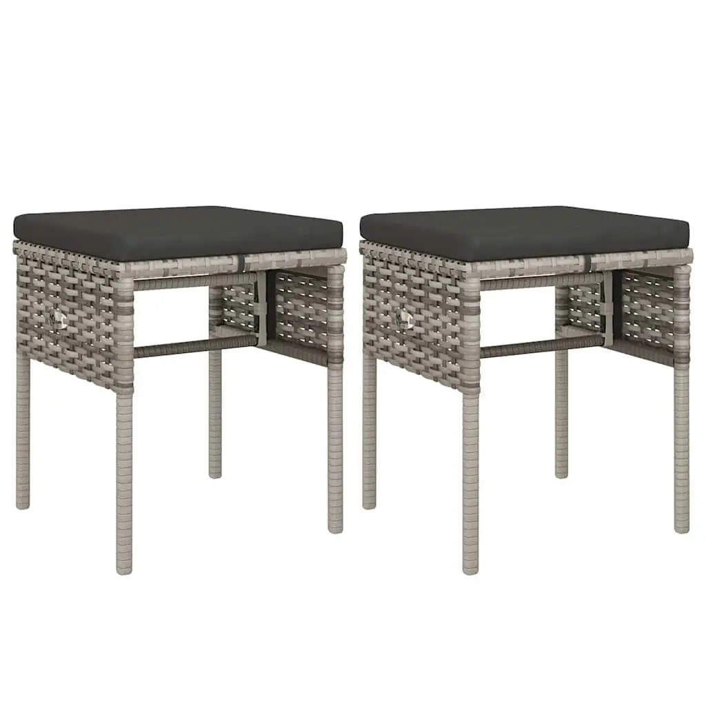 6-Piece Grey Poly Rattan Lounge Set with Cushions
