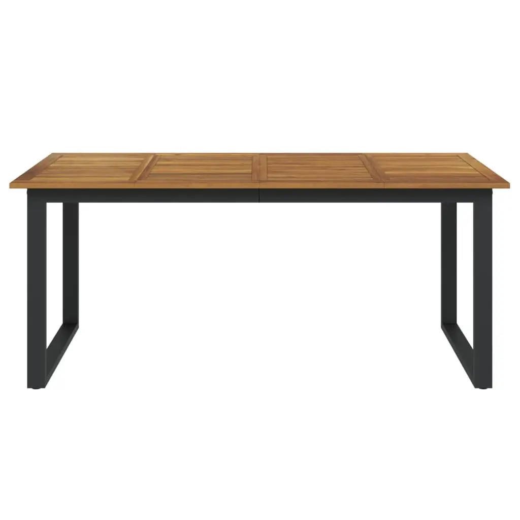 Garden Dining Table Outdoor Patio 180 x 90 x 75 cm Solid Acacia Wood U-shaped Legs