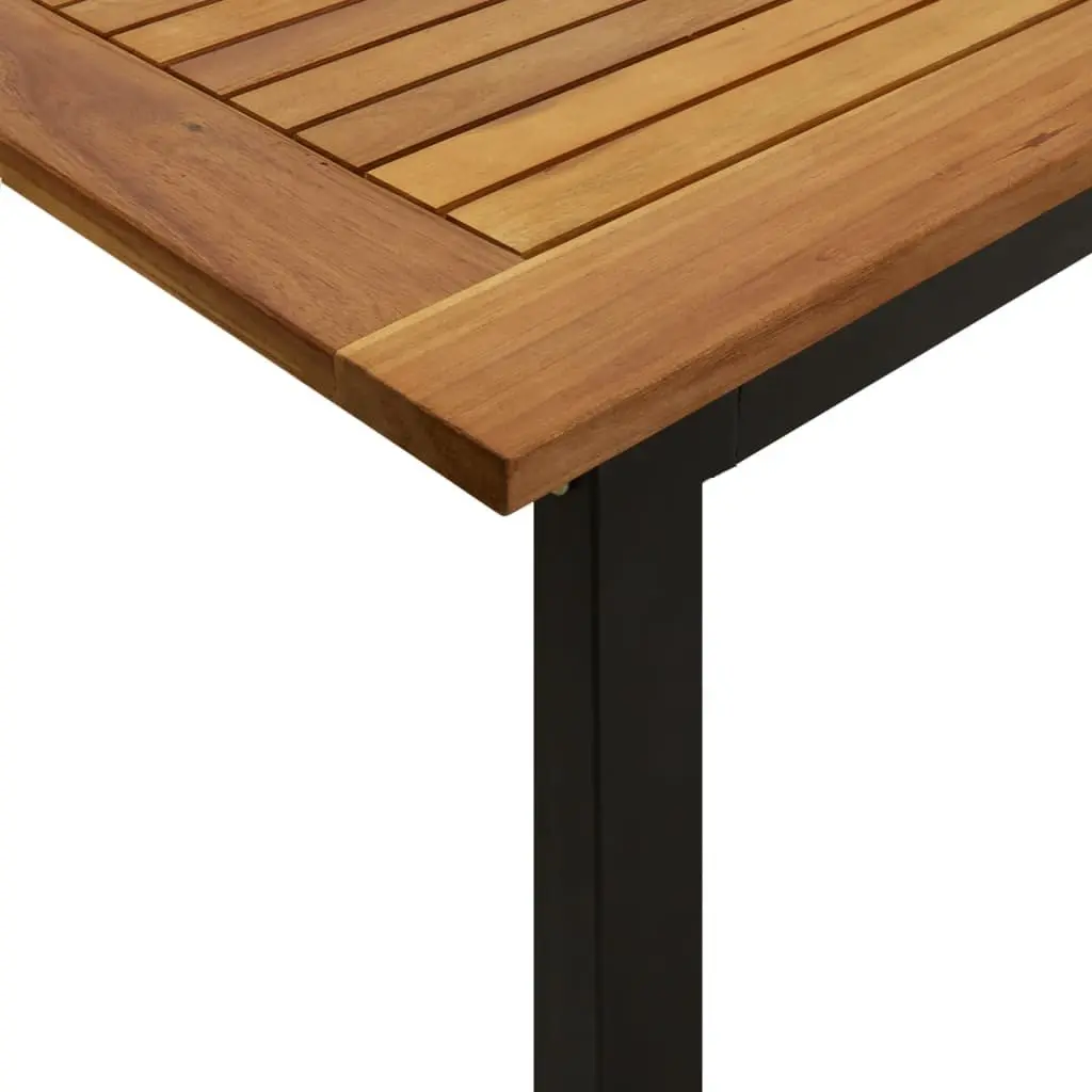 Garden Dining Table Outdoor Patio 180 x 90 x 75 cm Solid Acacia Wood U-shaped Legs