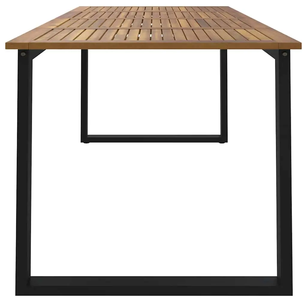 Brown Solid Wood Outdoor Dining Table