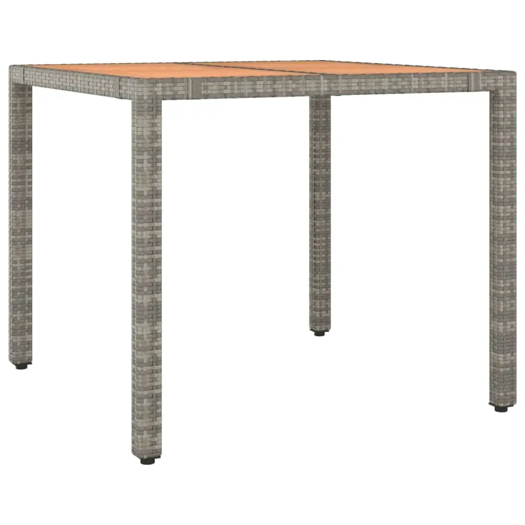 Garden Table Outdoor Patio Furniture Grey Poly Rattan Steel Frame 150cm