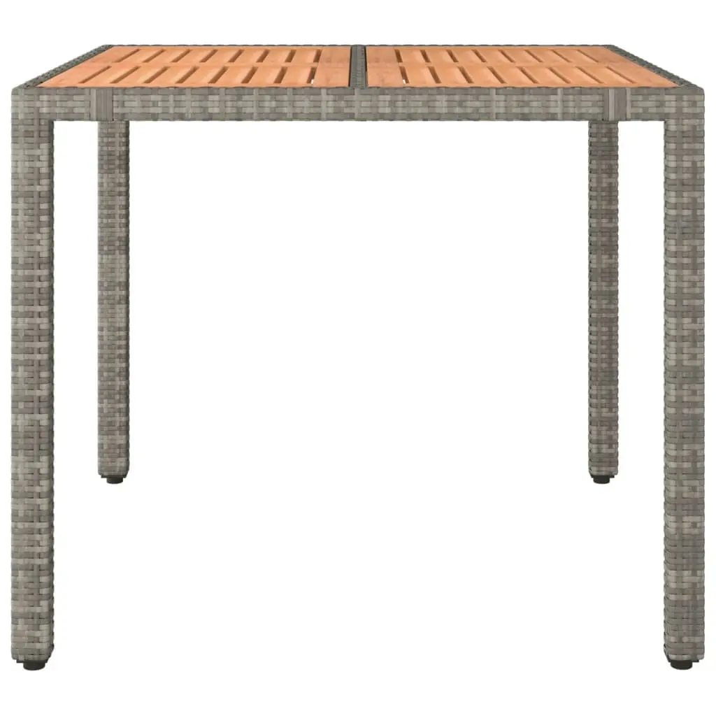 Garden Table Outdoor Patio Furniture Grey Poly Rattan Steel Frame 150cm