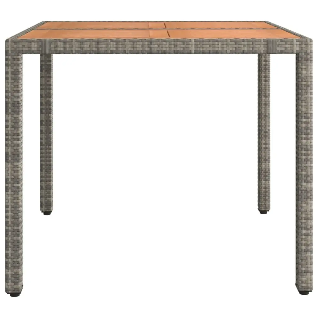 Garden Table Outdoor Patio Furniture Grey Poly Rattan Steel Frame 150cm