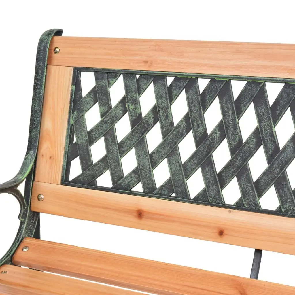 Garden Bench 116 cm Outdoor Seating with Cast Iron Feet and Solid Wood