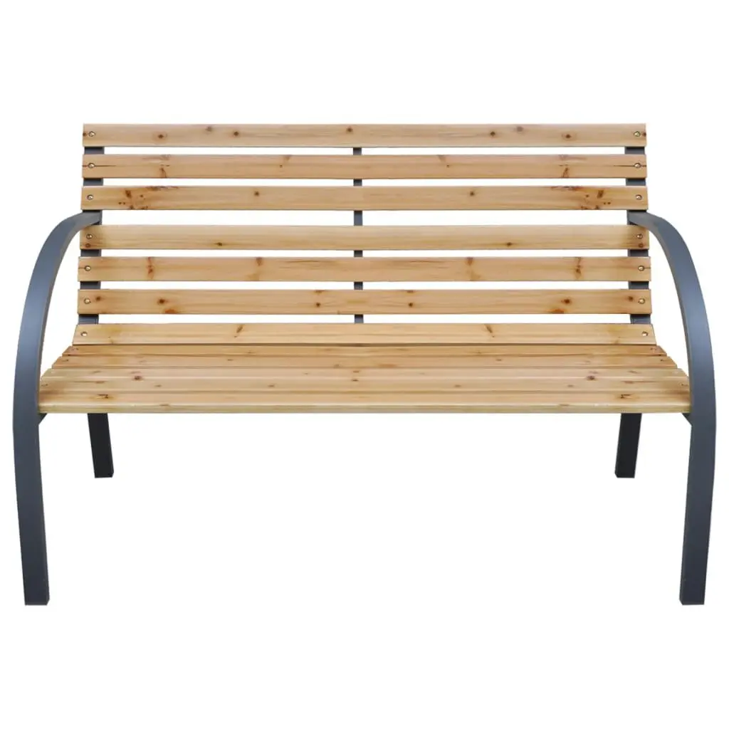 Outdoor Garden Bench 112cm Wooden Seating Backrest Patio Furniture Brown