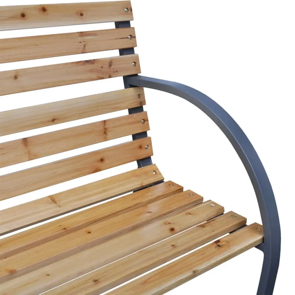 Outdoor Garden Bench 112cm Wooden Seating Backrest Patio Furniture Brown