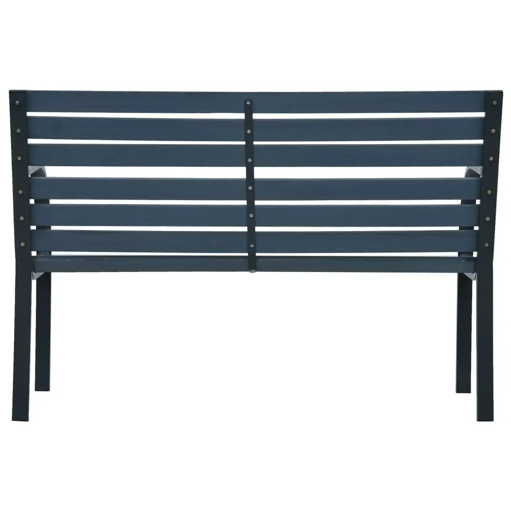 Outdoor Garden Bench 112cm Wooden Seating Grey