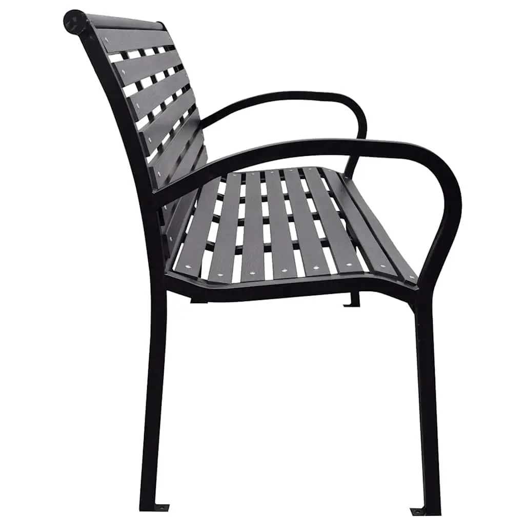 Black Steel Garden Bench