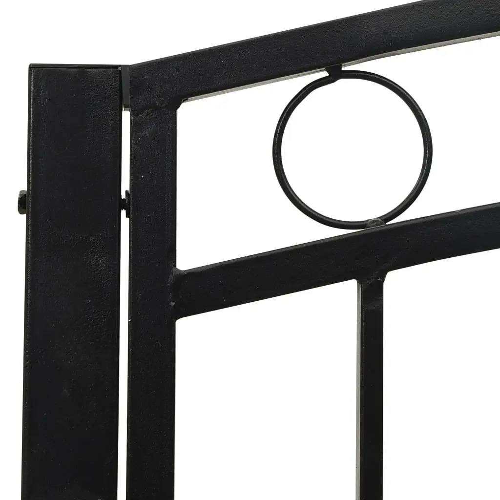 Garden Bench with Table Outdoor 120cm Black Steel Frame Patio Furniture