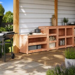 2 pcs Outdoor Kitchen Cabinets - Solid Douglas Wood Construction