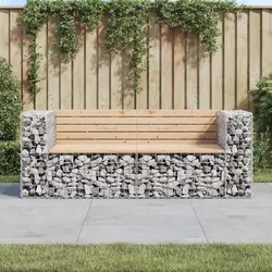 Garden Bench Specifications: Pine Wood and Gabion Basket