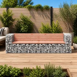 Garden Bench Dimensions 244x71x65.5cm: Solid Wood & Steel