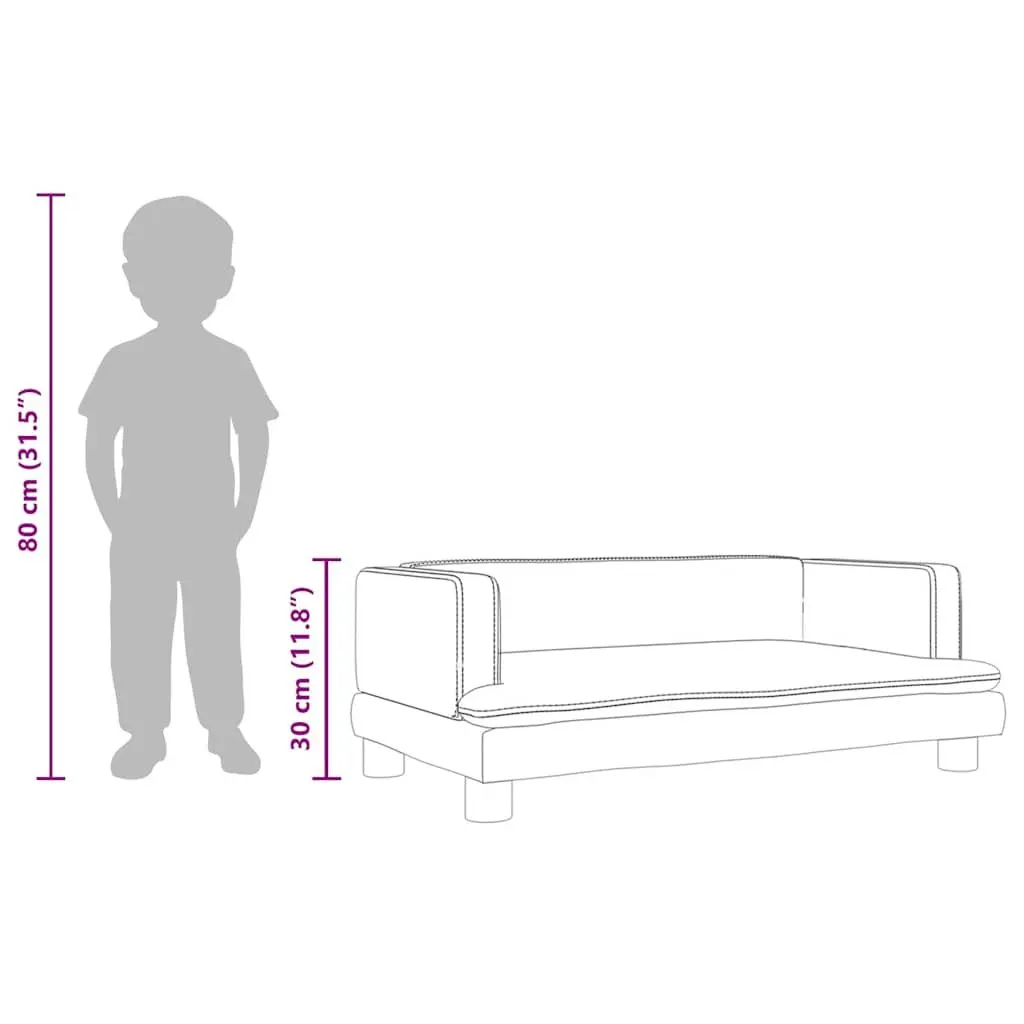 Kids Sofa Light Grey Velvet Soft Padded Children's Couch Playroom 80 x 45 x 30 cm