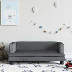 Kids Sofa Dimensions: 80x45x30cm in Grey Velvet
