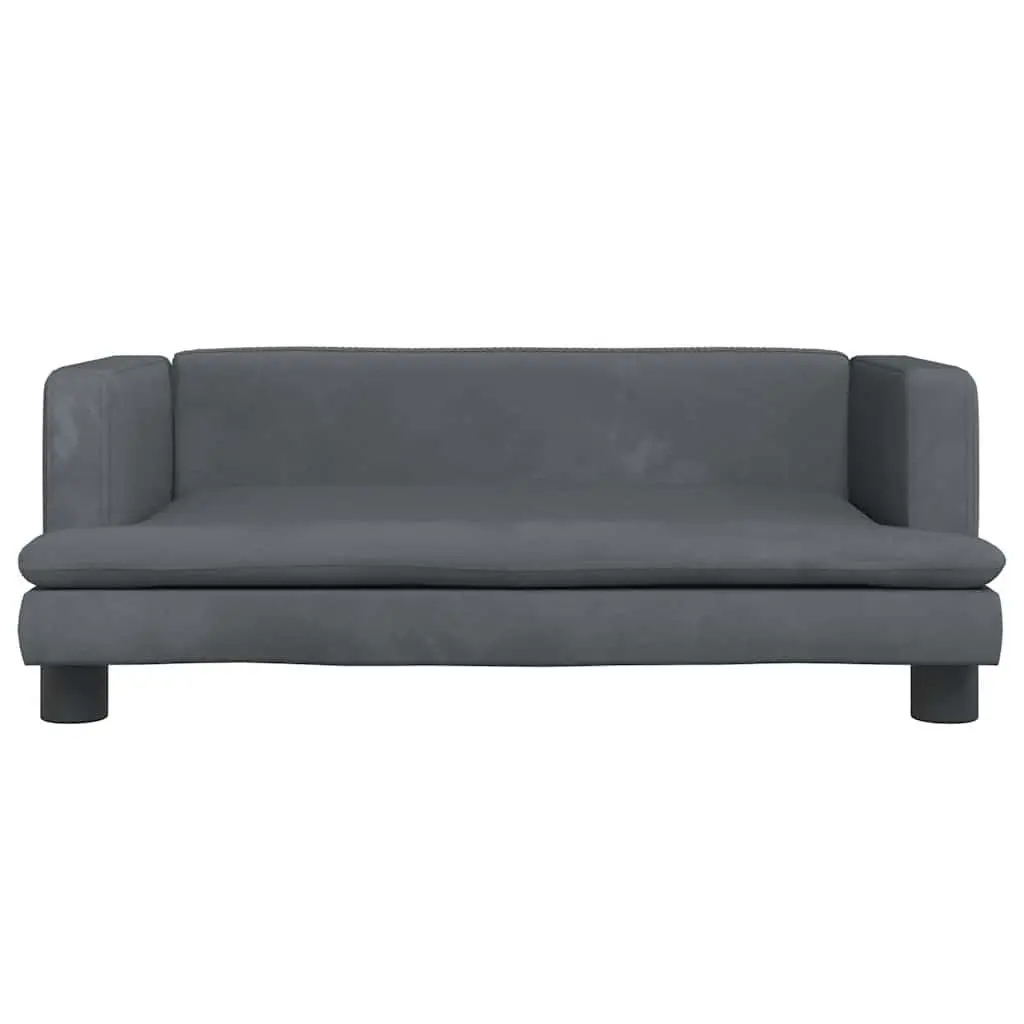 Kids Sofa for Children's Room Grey Velvet 80x45x30cm