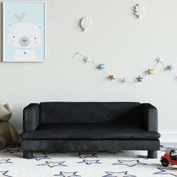 Specifications of Kids Sofa: Black Velvet Padded Couch