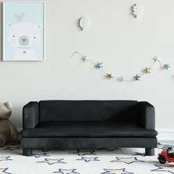 Specifications of Kids Sofa: Black Velvet Padded Couch