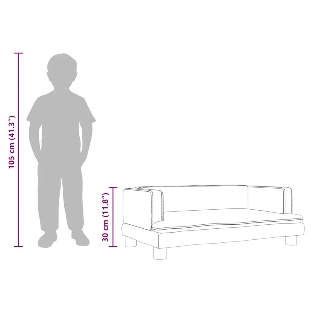 Kids Sofa for Room Black Velvet Small Couch