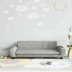 Children's Sofa Specifications: Grey Velvet, Pine Frame