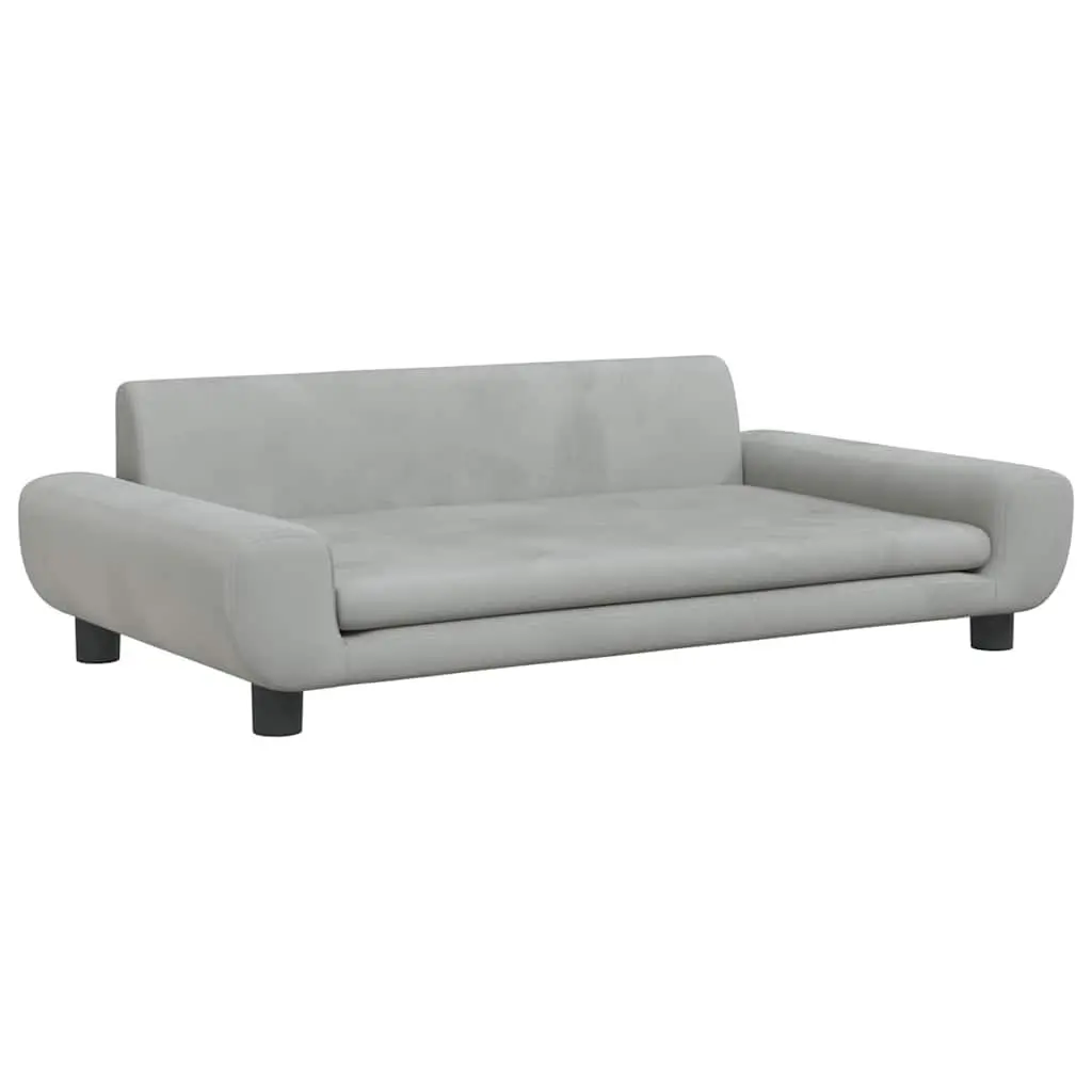 Kids Sofa Grey Velvet Padded Children's Couch Furniture 100 x 54 x 33 cm