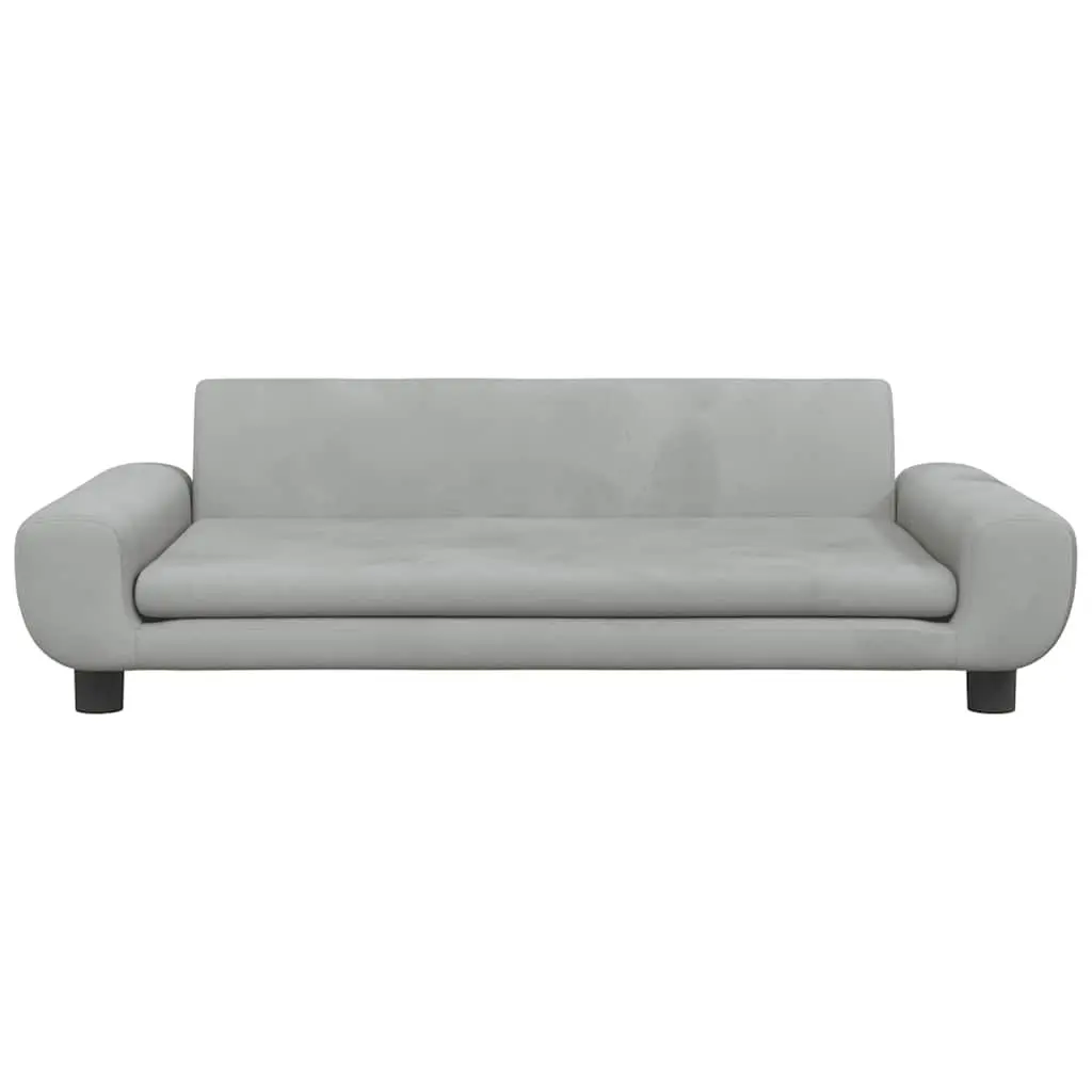 Kids Sofa Grey Velvet Padded Children's Couch Furniture 100 x 54 x 33 cm